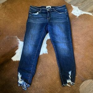 BKE Payton Skinny with destructed bottoms